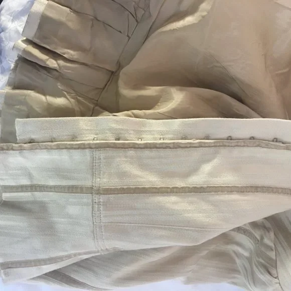 Le Chateau Jacket Fitted Suit Blazer Women's Size Med Beige Stripe Hook & Eye - Picture 12 of 14